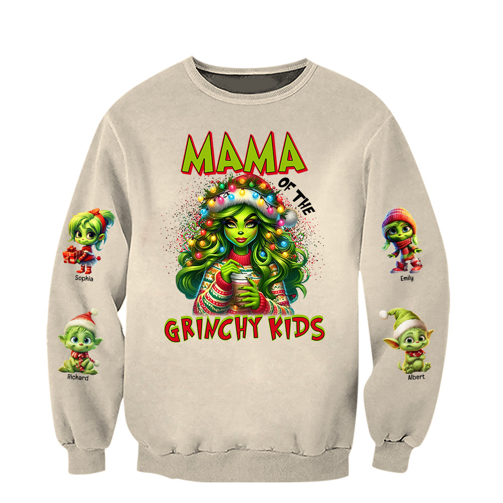 Personalized Grinch-Inspired Christmas Hoodie for Mom