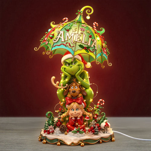 “Bring Christmas Cheer with Your Personalized Family Light Box!” - Christmas Monster Family Light Box - Custom Acrylic Gift for Everyone Light Box PopCulturePrints