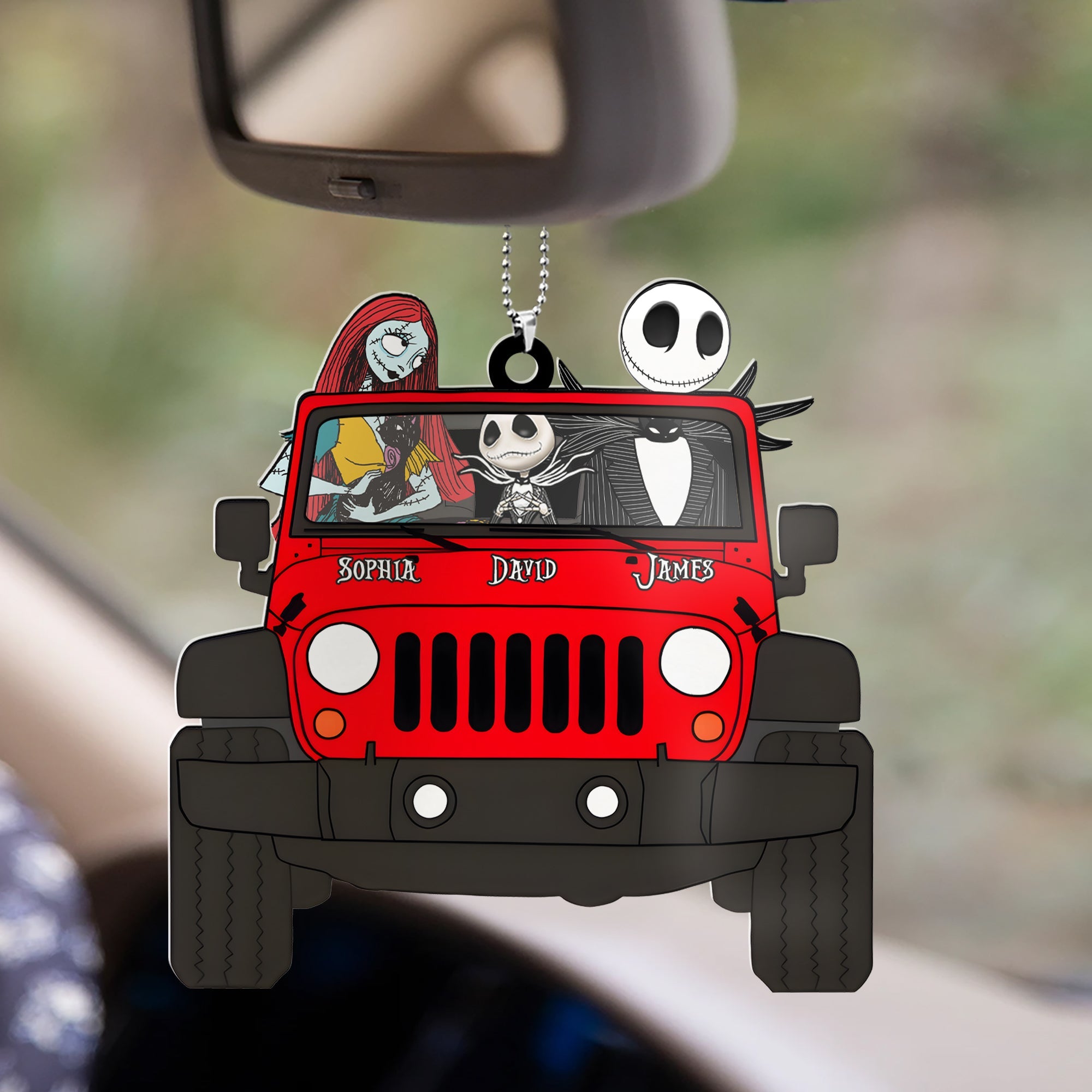 Personalized Family Car Ornament - Halloween Themed