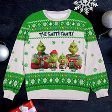 Load image into Gallery viewer, “Spread Holiday Cheer With Family Unity” - Personalized Christmas Ugly Sweater for Family AOP Products PopCulturePrints
