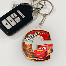 Load image into Gallery viewer, “Rev Up Your Love for Cartoons” - Personalized Car Keychain, Custom Gift for Cartoon Lovers, Kids, and Friends Keychains PopCulturePrints

