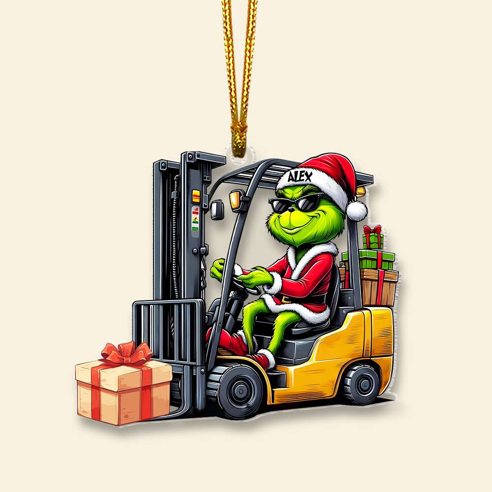 Personalized Christmas Forklift Operator Ornament