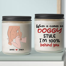 Load image into Gallery viewer, Personalized Doggy Style Scented Candle for Couples Scented Candle PopCulturePrints
