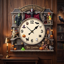 Load image into Gallery viewer, "Time for a Spooktacular Halloween" - Conjuring Mansion Hanging Wall Clock, Personalized Gift for Halloween Enthusiasts
