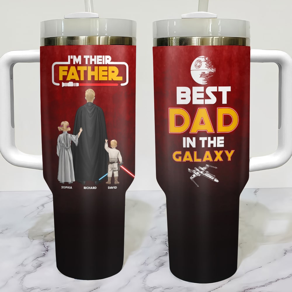 Custom Galactic Dad Tumbler – Best Father Gift Tumbler Cup PopCulturePrints