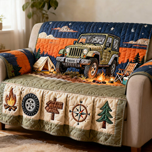 Adventure Awaits: Personalized Off-Road Car Lovers Quilted Sofa Cover Sofa Cover PopCulturePrints