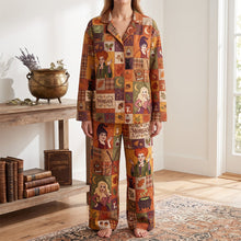 Load image into Gallery viewer, Magic Awaits with Our Personalized Patchwork Button Up Pajama Set - A Perfect Halloween Gift for Witch Lovers! Pajama Set PopCulturePrints
