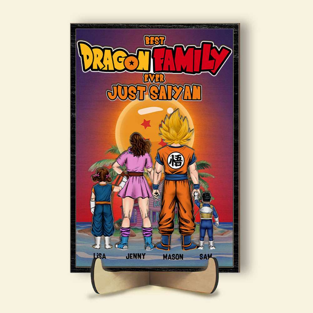 Custom Dragon Family Wood Sign - Personalized Anime Gift Wood Sign PopCulturePrints
