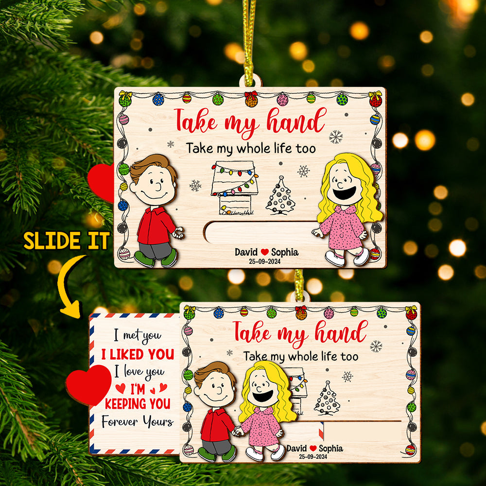 Personalized Couple Ornament | Hand in Hand Design | Valentine's Day Gifts Ornament PopCulturePrints