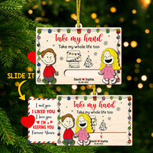 Load image into Gallery viewer, Personalized Couple Ornament | Hand in Hand Design | Valentine&#39;s Day Gifts Ornament PopCulturePrints
