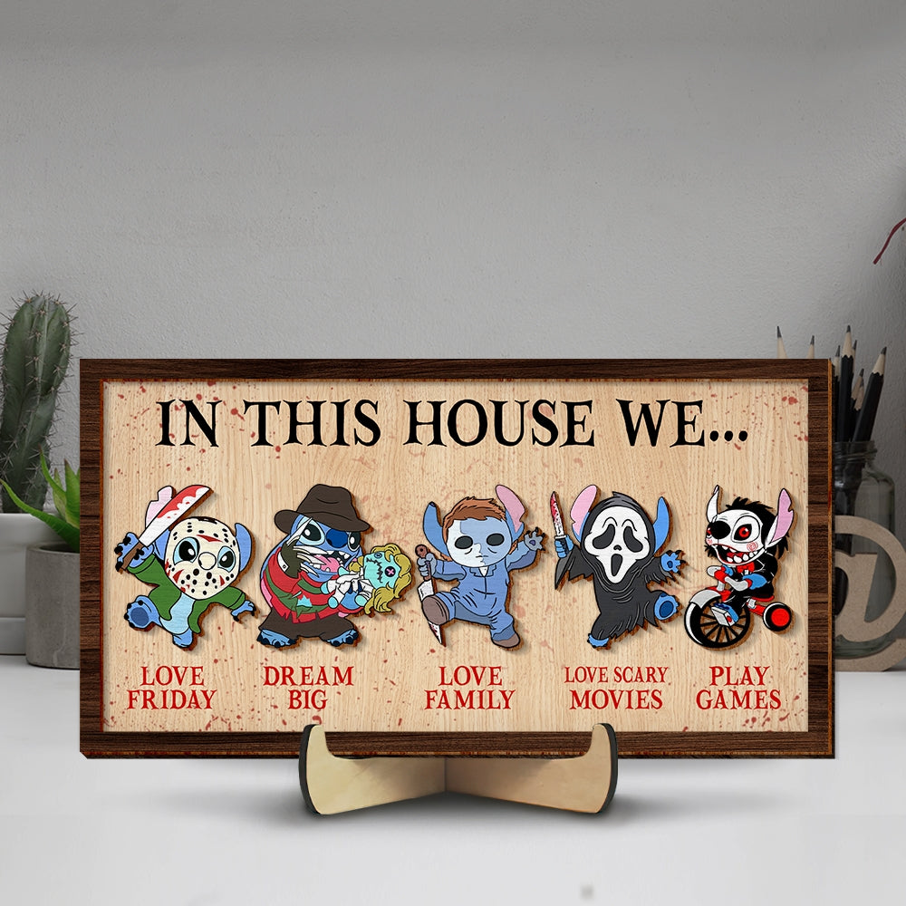 Personalized Halloween Movie Fan Wood Sign - Custom Home Decor