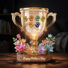 Load image into Gallery viewer, #1 Mom - Customizable Mother's Day Trophy Acrylic Light Box Light Box PopCulturePrints
