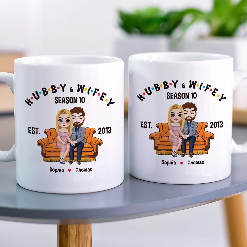 Custom Hubby & Wifey Mug - Perfect Couple Gift for Valentine's Day Gifts Coffee Mug PopCulturePrints