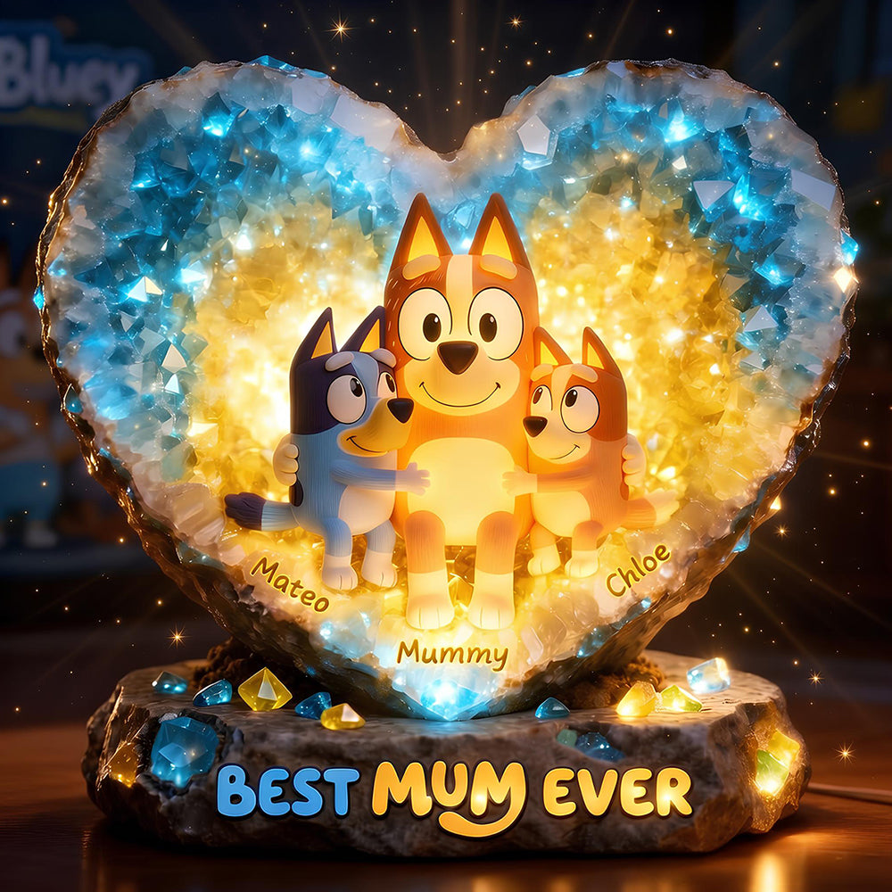 “Best Mum Ever” - Glowing Hug Motherhood Light Box - Personalized Gift for Mom, Grandma and Loved Ones Light Box PopCulturePrints