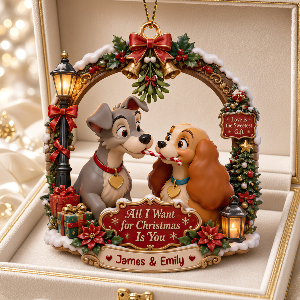 All I Want for Christmas Is You - Personalized Ornament for Couples Ornament PopCulturePrints