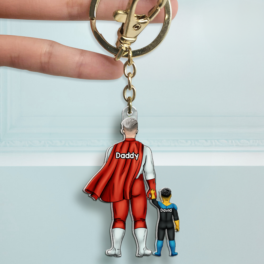 “A Bond Like No Other” - Energy Dad Acrylic Keychain, Personalized Gift for Dad & Grandpa Keychains PopCulturePrints