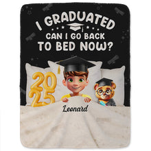 Load image into Gallery viewer, I Graduated, Can I Go Back To Bed Now? - Personalized Fleece Blanket - Perfect Gift for Graduates, Moms, and Grandmas Fleece Blanket PopCulturePrints
