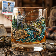 Load image into Gallery viewer, Reel Cool Dad - Personalized Fishing Dad Drinking Glass | Unique Gift for Dads &amp; Grandpas Glass PopCulturePrints
