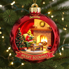 Load image into Gallery viewer, “Celebrate the Joy of Reading” - Merry Bookmas Christmas Ornament - Personalized Gift for Book Lovers Ornament PopCulturePrints
