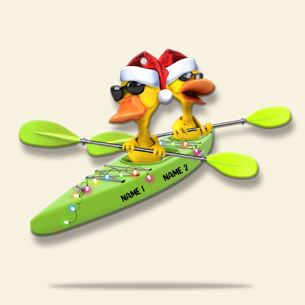 Personalized Kayaking Ducks Christmas Ornament - Custom Gifts for Kayaking Enthusiasts