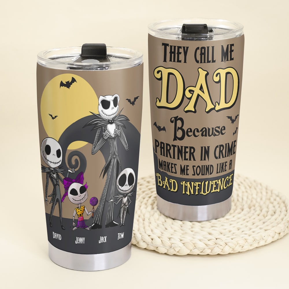 Personalized Dad Tumbler - Partner in Crime Design Tumbler Cup PopCulturePrints