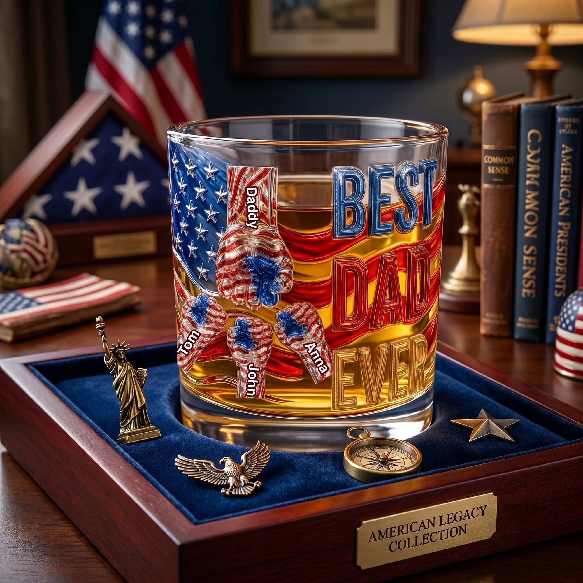 "Best Dad Ever" - Personalized Power Fist Drinking Glass - Custom Gift for Dads and Grandpas Glass PopCulturePrints