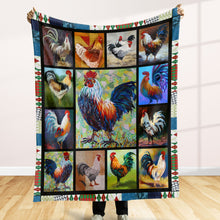 Load image into Gallery viewer, Personalized Chicken Lover Blanket - Custom Rooster Art Blanket PopCulturePrints
