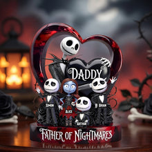 Load image into Gallery viewer, "For the Father of Nightmares, a Spooktacular Tribute" - Creepy Cool Dad Acrylic Plaque, Personalized Gift for Dads, Grandpa, and More Shaped Plaques PopCulturePrints
