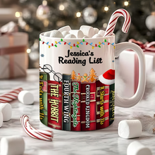 Load image into Gallery viewer, Custom Christmas Book Lover Mug - Personalized Gift Coffee Mug PopCulturePrints
