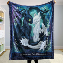 Load image into Gallery viewer, I Will Love You Until I Am Old and Toothless - Personalized Blanket for Couples Blanket PopCulturePrints
