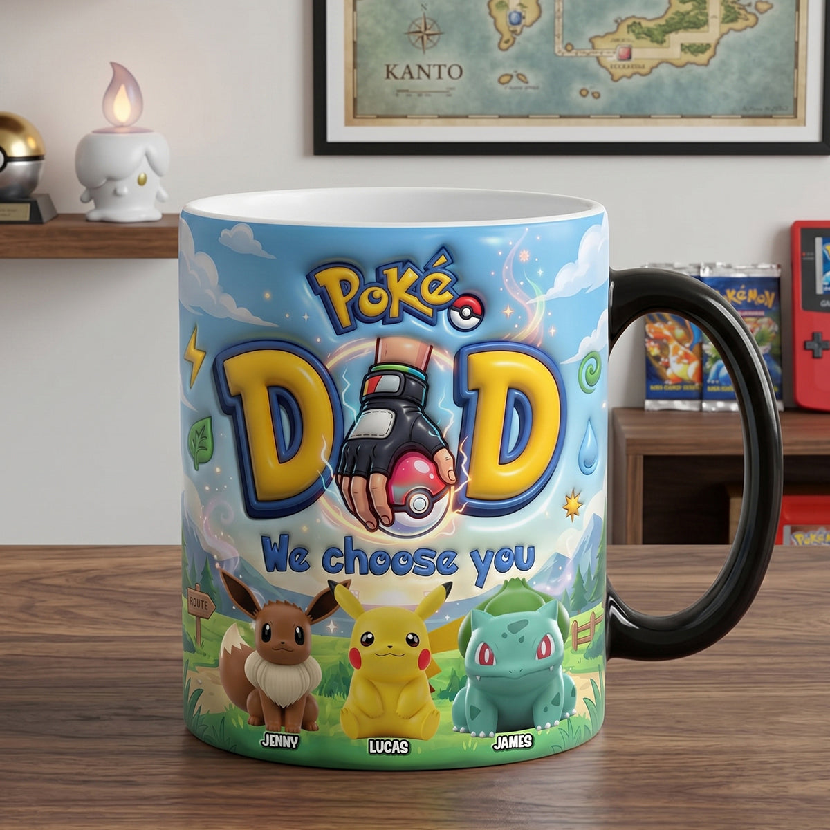 Poké DAD - We Choose You! Personalized Magic Mug for Dads Coffee Mug PopCulturePrints