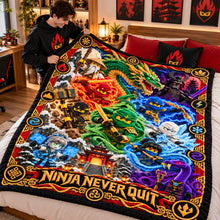 Load image into Gallery viewer, Ninja Never Quit - Elemental Warrior Christmas Blanket - Custom Gifts for Action Figure Lovers Blanket PopCulturePrints
