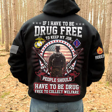 Load image into Gallery viewer, Patriotic Military Sweatshirt - Drug Free Message Design
