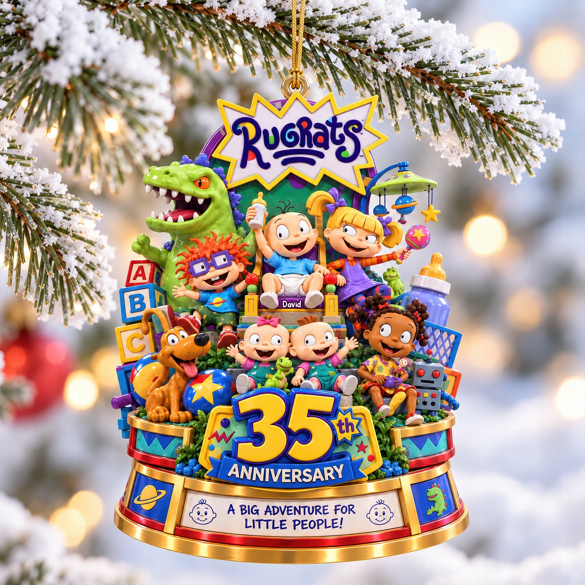 "Celebrating Milestones: A Big Adventure for Little People" - Personalized Acrylic Ornament for the 35th Anniversary