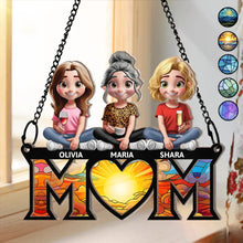 Load image into Gallery viewer, We Love You Mom - Personalized Mother Daughter Son 3D Cartoon Window Hanging Suncatcher Ornament Suncatcher Ornament PopCulturePrints

