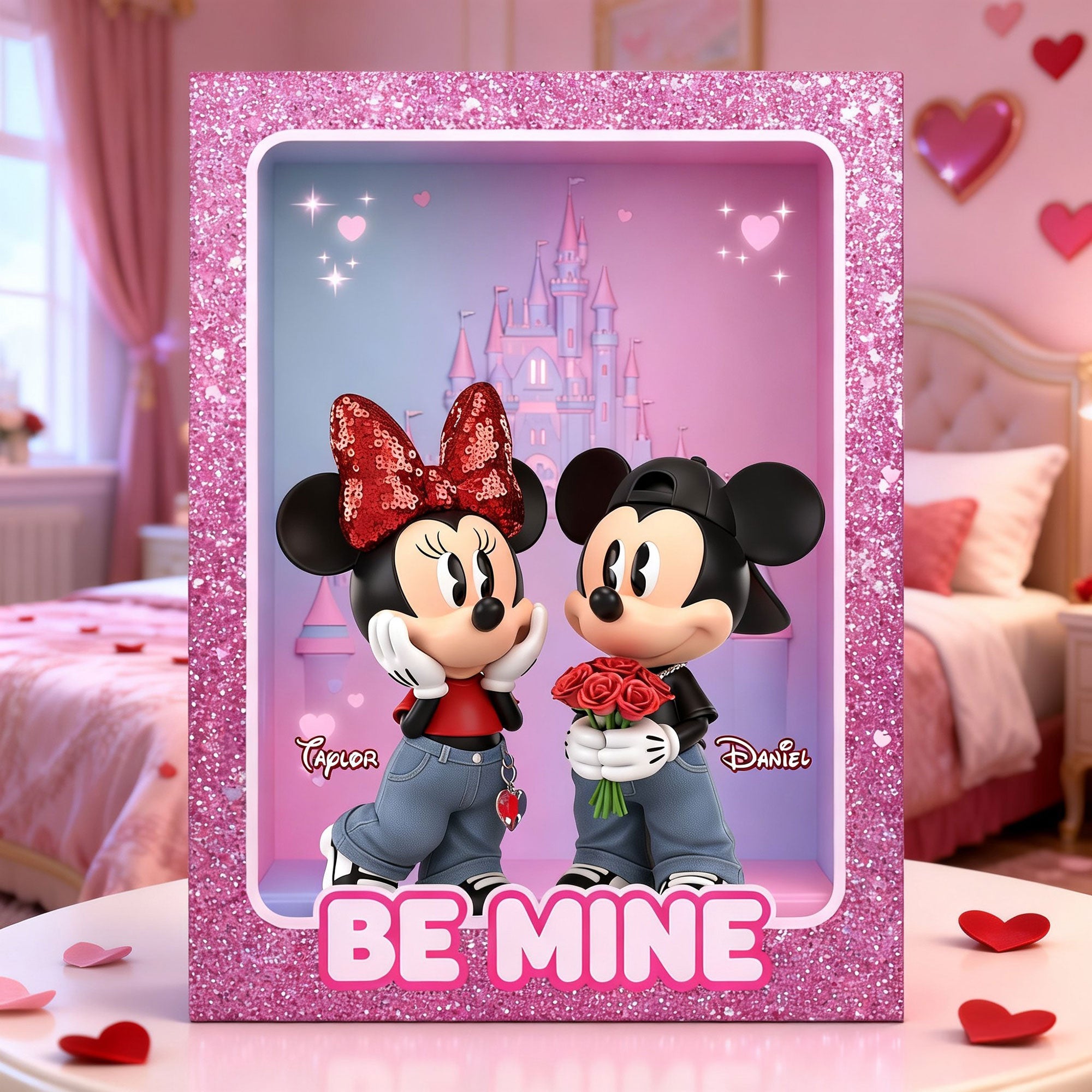 Be Mine - Personalized Couple Acrylic Plaque for Lovers Shaped Plaques PopCulturePrints