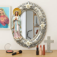 Load image into Gallery viewer, “Embrace Divine Grace” - Personalized Virgin Mary Mirror - Meaningful Gift for Believers &amp; Loved Ones Mirror PopCulturePrints
