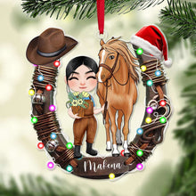 Load image into Gallery viewer, Custom Horse Lover&#39;s Christmas Acrylic Ornament Ornament PopCulturePrints

