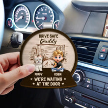 Load image into Gallery viewer, Drive Safe, We're Waiting for You - Personalized Car Visor Clip for Kids &amp; Pets Car Visor Clip PopCulturePrints
