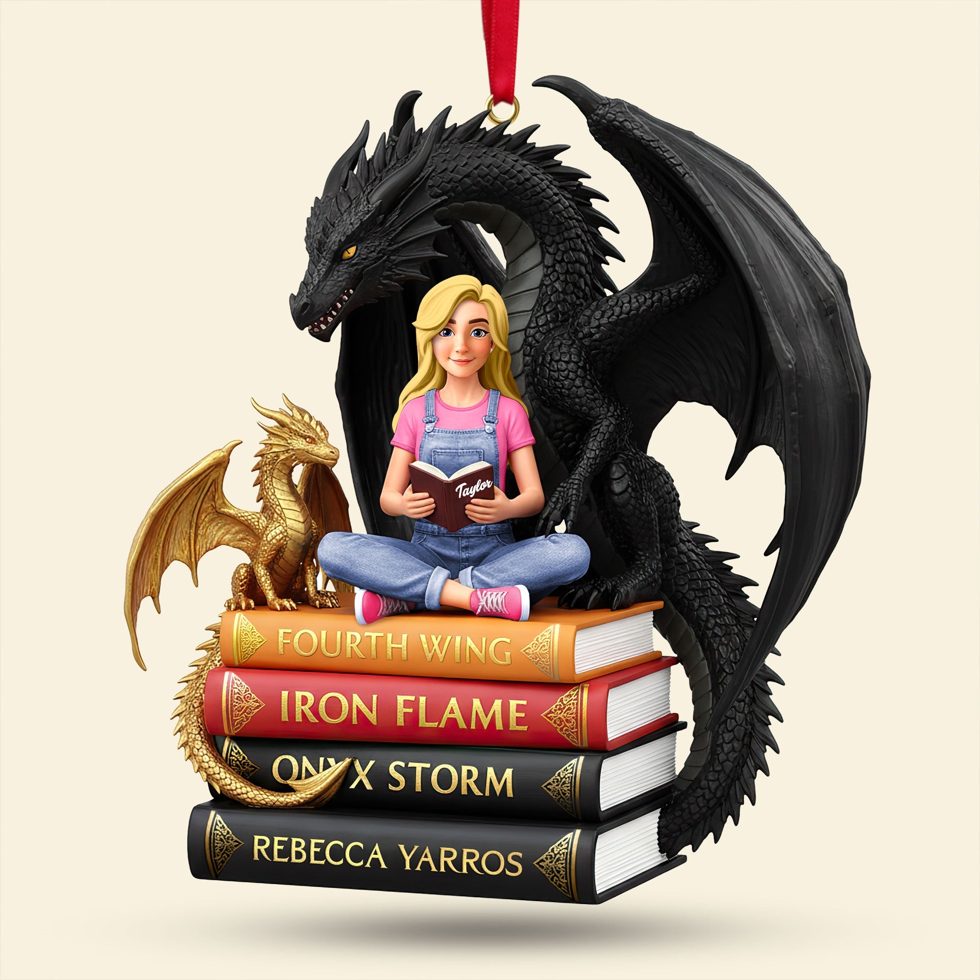 "Celebrate the Magic of Reading" - Personalized Book Lovers Christmas Ornament - Perfect Gift for Bookworms, Readers, and Fantasy Lovers Ornament PopCulturePrints