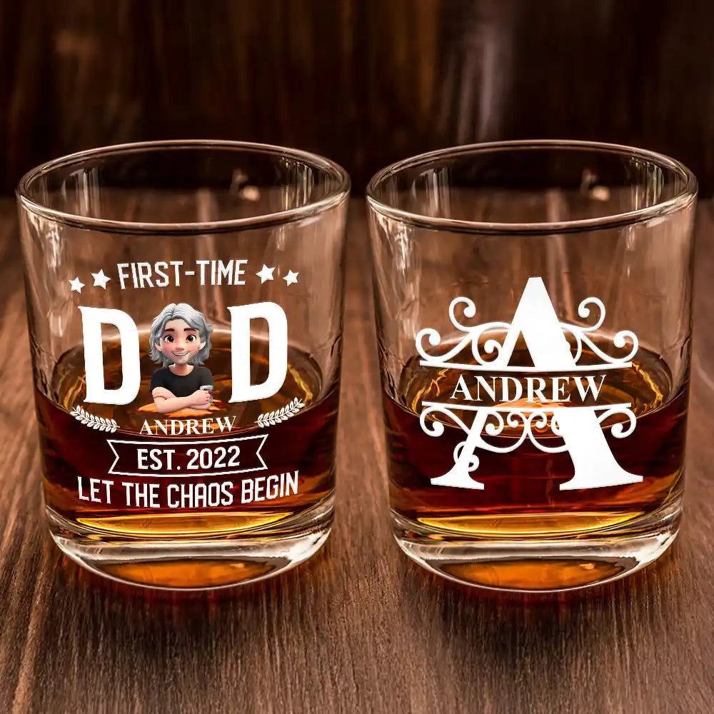 "Cheers to First-Time Dads!" - Personalized Whiskey Glass for New Dads Whiskey Glass PopCulturePrints