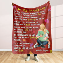 Load image into Gallery viewer, Naughty Couple Personalized Blanket Blanket PopCulturePrints
