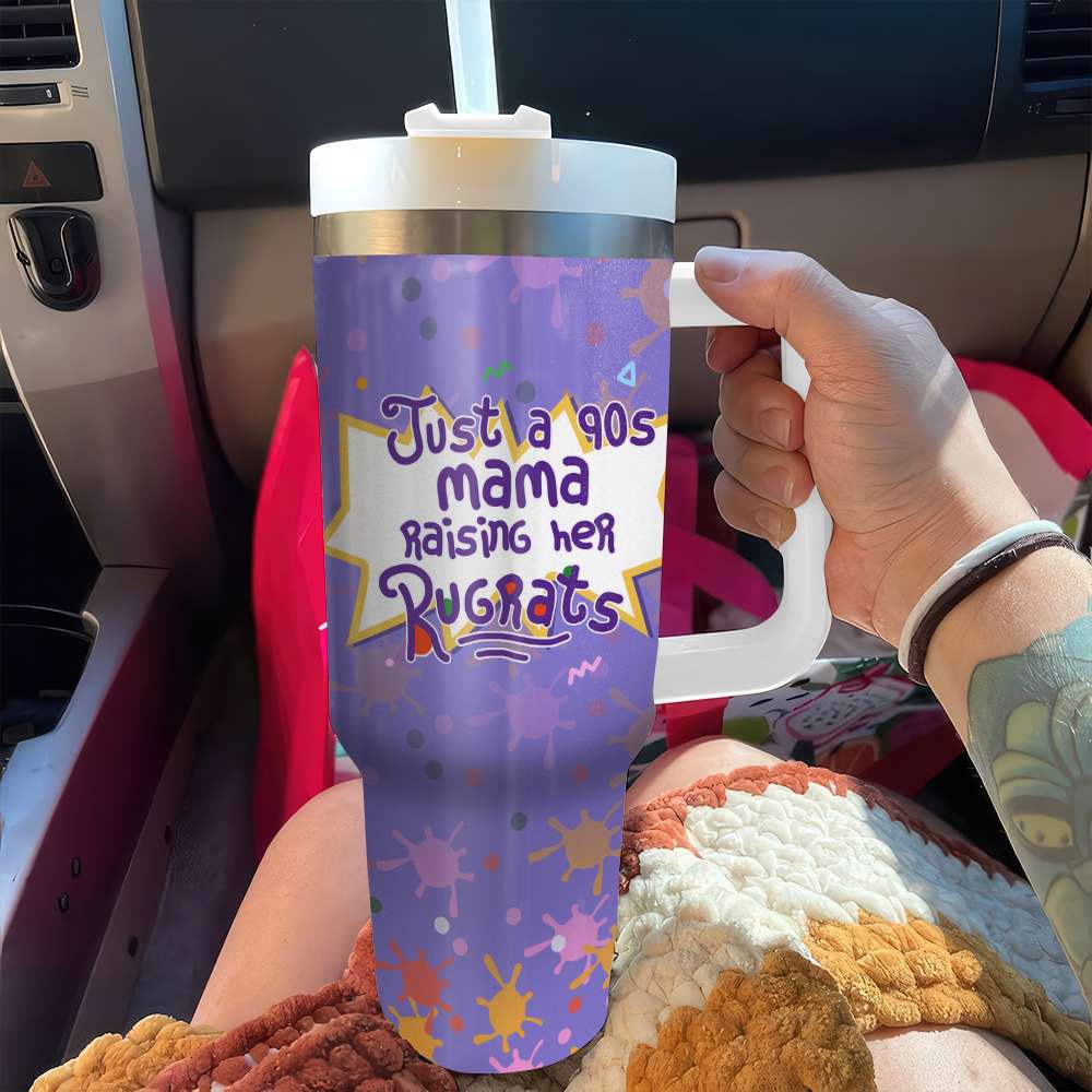 Personalized 90s Mom Tumbler - Fun Cartoon Design Tumbler Cup PopCulturePrints