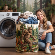 Load image into Gallery viewer, Calm Sasquatch Quilted Laundry Basket - Personalized Gifts For Bigfoot Lovers 03qhdh130726 Laundry Basket PopCulturePrints
