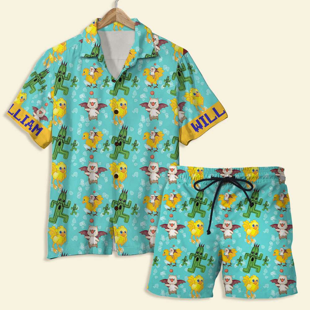 Custom Game Lover Hawaiian Shirt Set - Retro Character Design Hawaiian Shirts PopCulturePrints