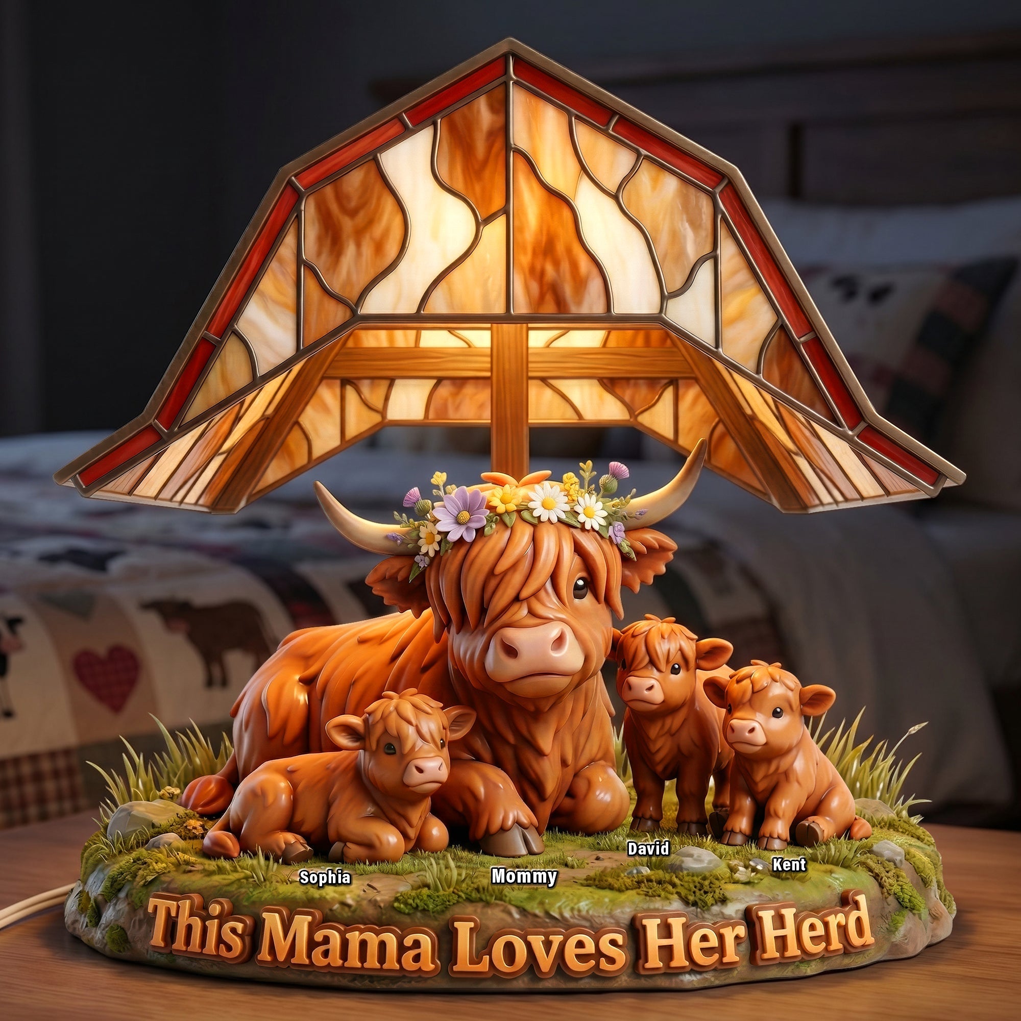 "This Mama Loves Her Herd" - Personalized Acrylic Light Box - Gift for Mom, Grandma, and Special Women Light Box PopCulturePrints