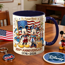Load image into Gallery viewer, Celebrate 250 Years of Joy with Mickey &amp; Friends - USA Anniversary Accent Mug - Personalized Gift for Any Occasion
