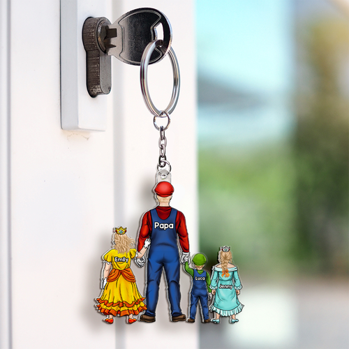“Celebrate Dad’s Gaming Adventures!” - Gamer Dad Keychain - Personalized Gift for Dad, Grandpa, and more Keychains PopCulturePrints