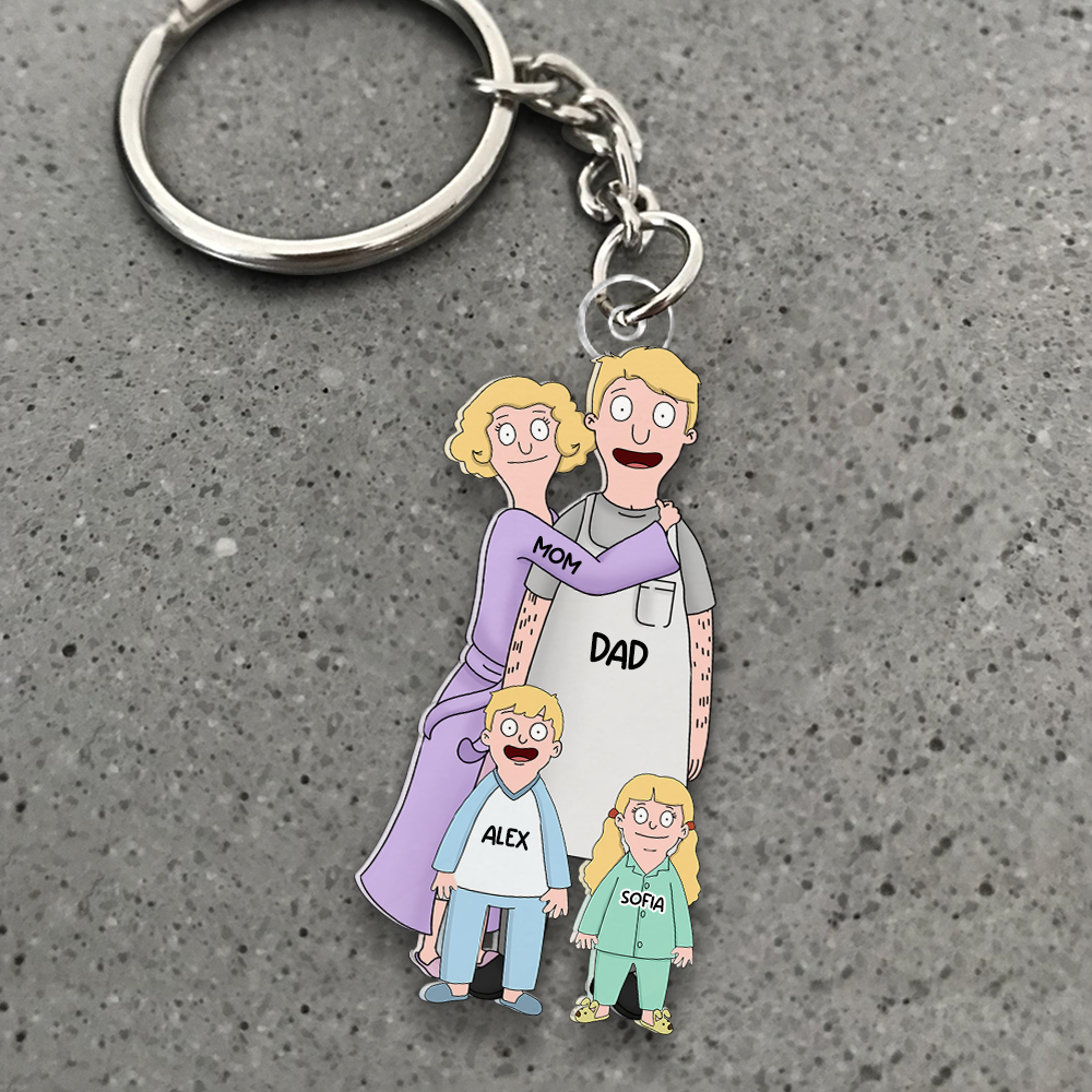 Custom Cartoon Family Keychain Keychains PopCulturePrints