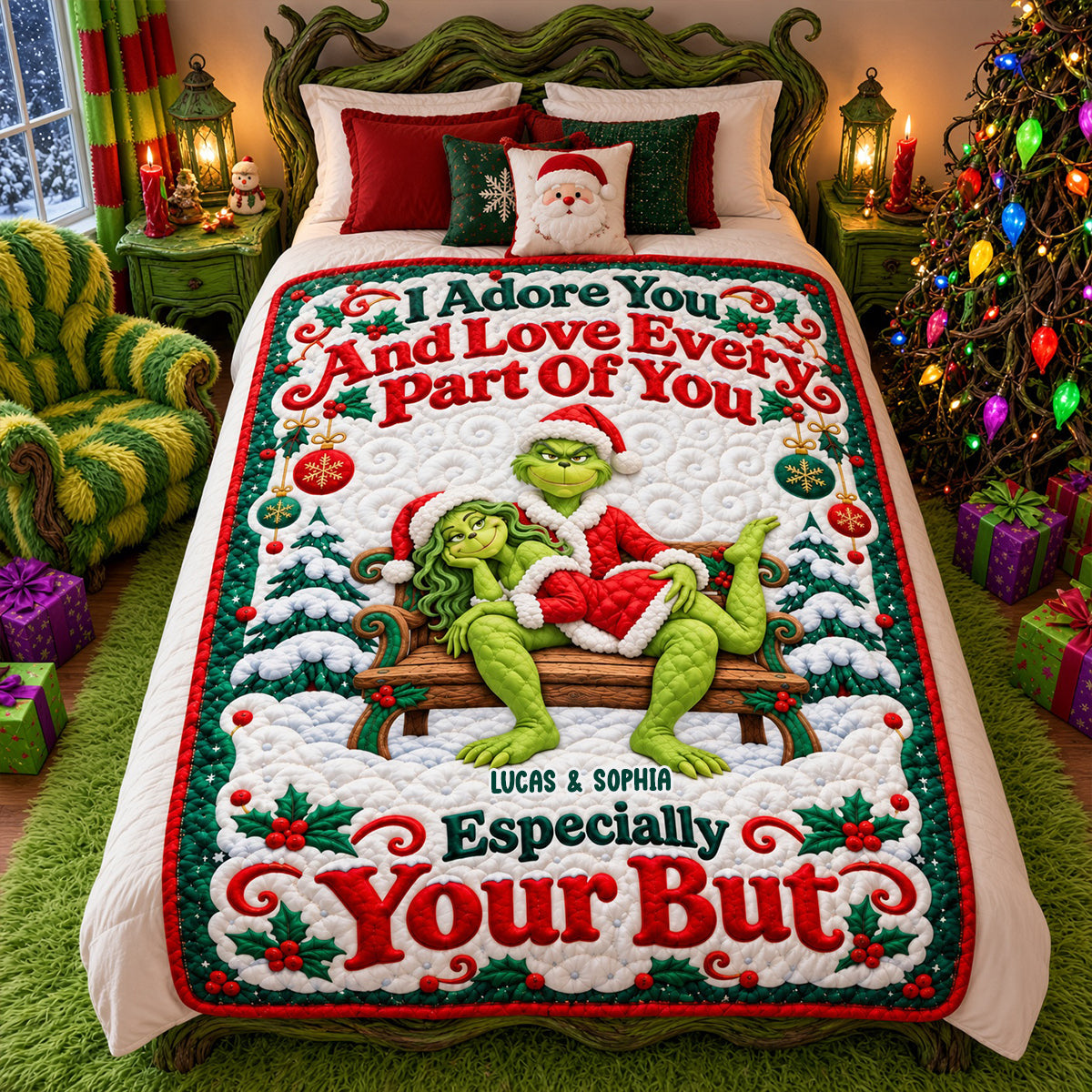 I Adore You and Love Every Part Of You - Funny Mischief Couples Blanket - Personalized Christmas Gift Blanket PopCulturePrints